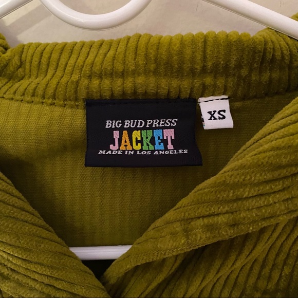 LAST CHANCE Big Bud Press Green Corduroy Sailor Jacket with Pink Buttons - Picture 3 of 4